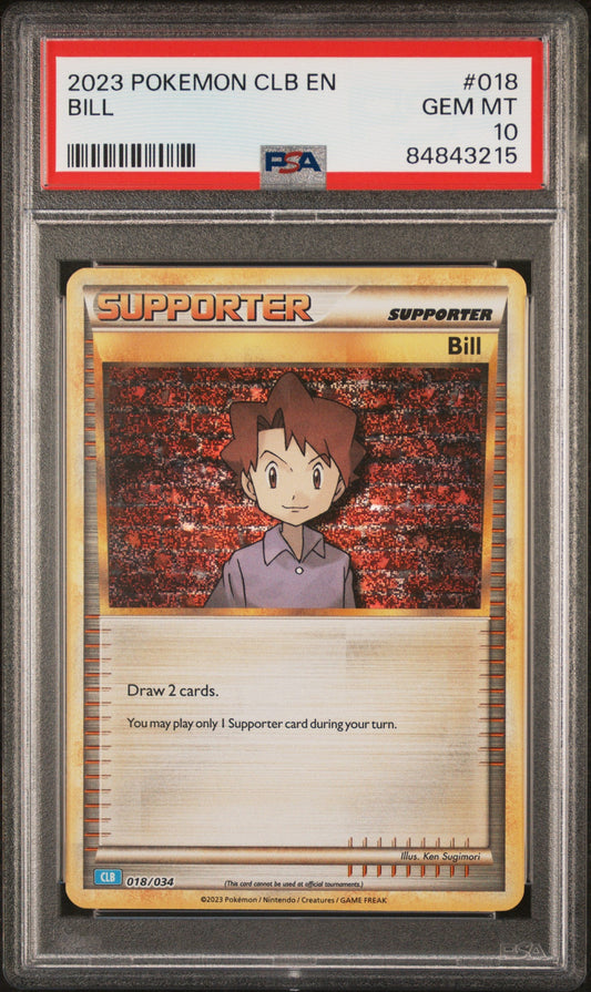 2023 POKEMON BLASTOISE & SUICUNE ex DECK BILL #18 PSA 10