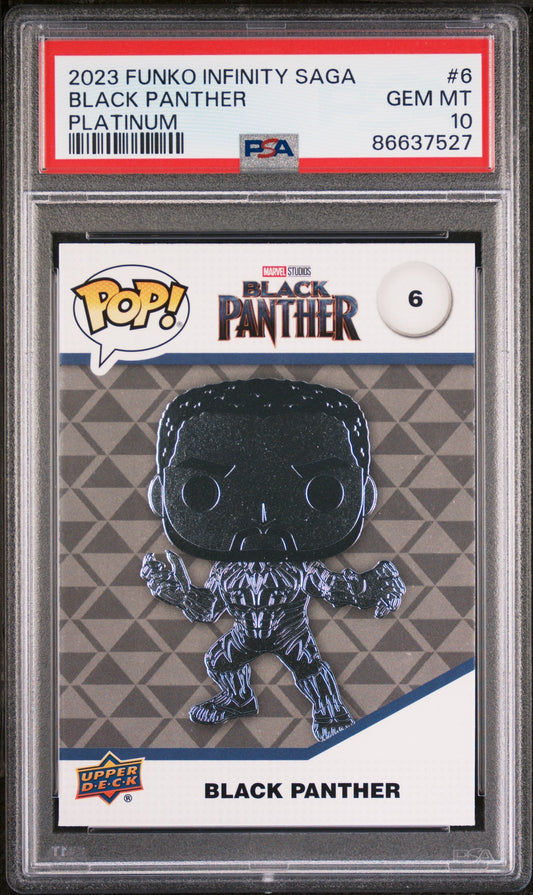 2023 UPPER DECK FUNKO POP MARVEL  BLACK PANTHER PLATINUM #6  PSA 10