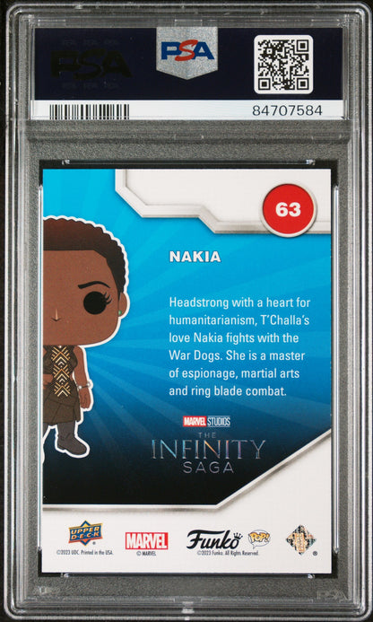 2023 UPPER DECK FUNKO POP MARVEL  NAKIA PATINA #63  PSA 10