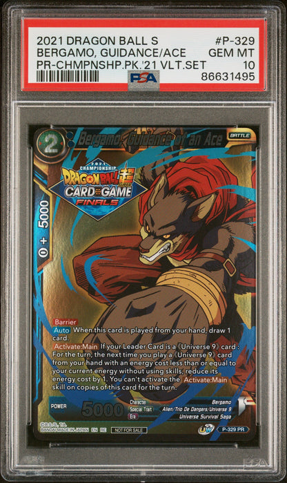 2021 DRAGON BALL SUPER BERGAMO, GUIDANCE/ACE #P-329 - PSA 10