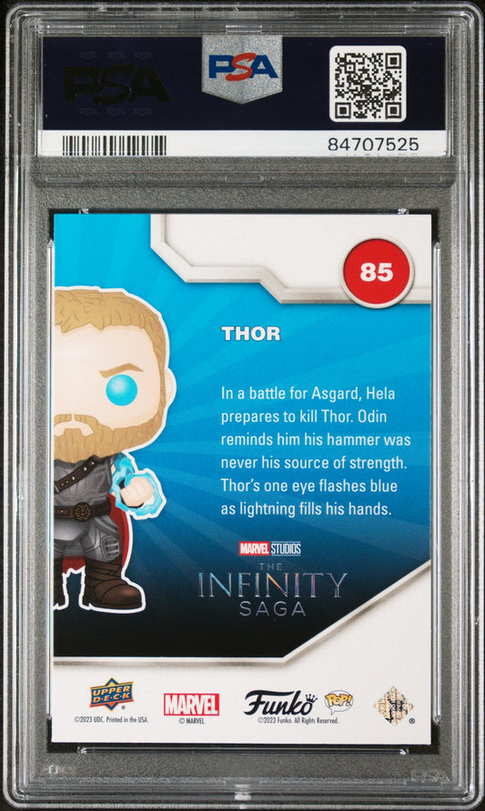 2023 UPPER DECK FUNKO POP MARVEL  THOR PLATINUM #85  PSA 10