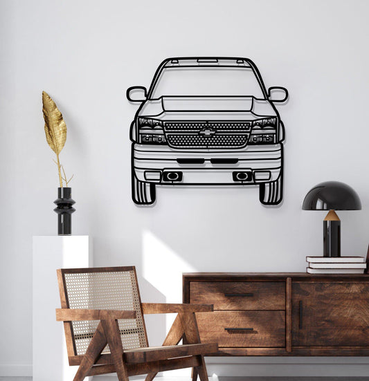 2007 Silverado Duramax 3500 Front View Metal Car Wall Art - MT1333