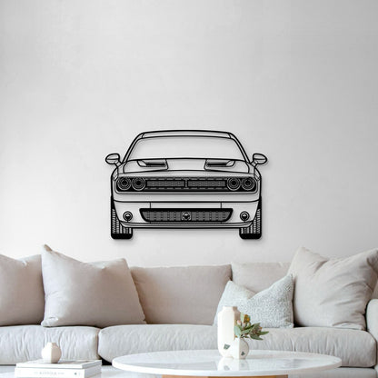 2021 Challenger Front View Metal Car Wall Art - MT1342