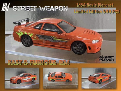 Street Weapon Nissan (R34) GT-R Fast & Furious Livery 1:64