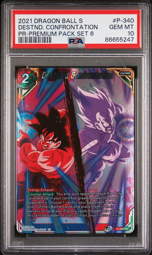 2021 DRAGON BALL SUPER DESTND. CONFRONTATION #P-340 - PSA 10