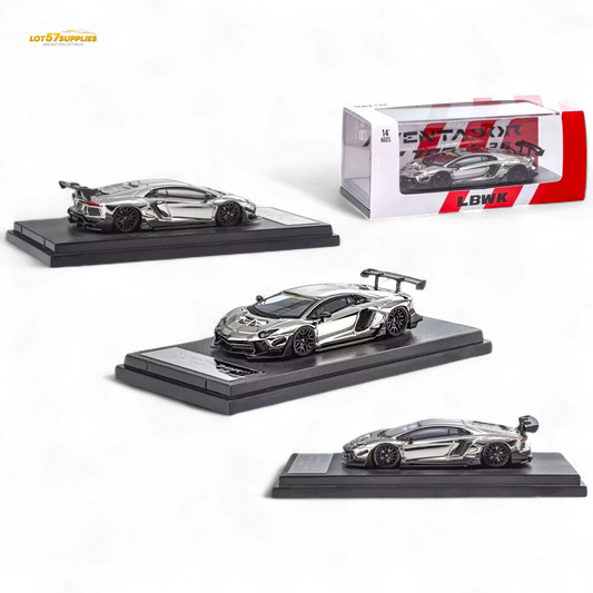 Star Model 1:64 Aventador LBWK LP700-4 Chrome Silver 1:64