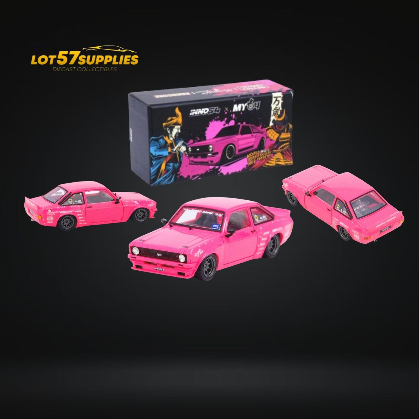 Inno64 Ford Escort MK2 Pandem "Emotion" Retro Havoc Pink 1:64 IN64R-MK2P-ERH