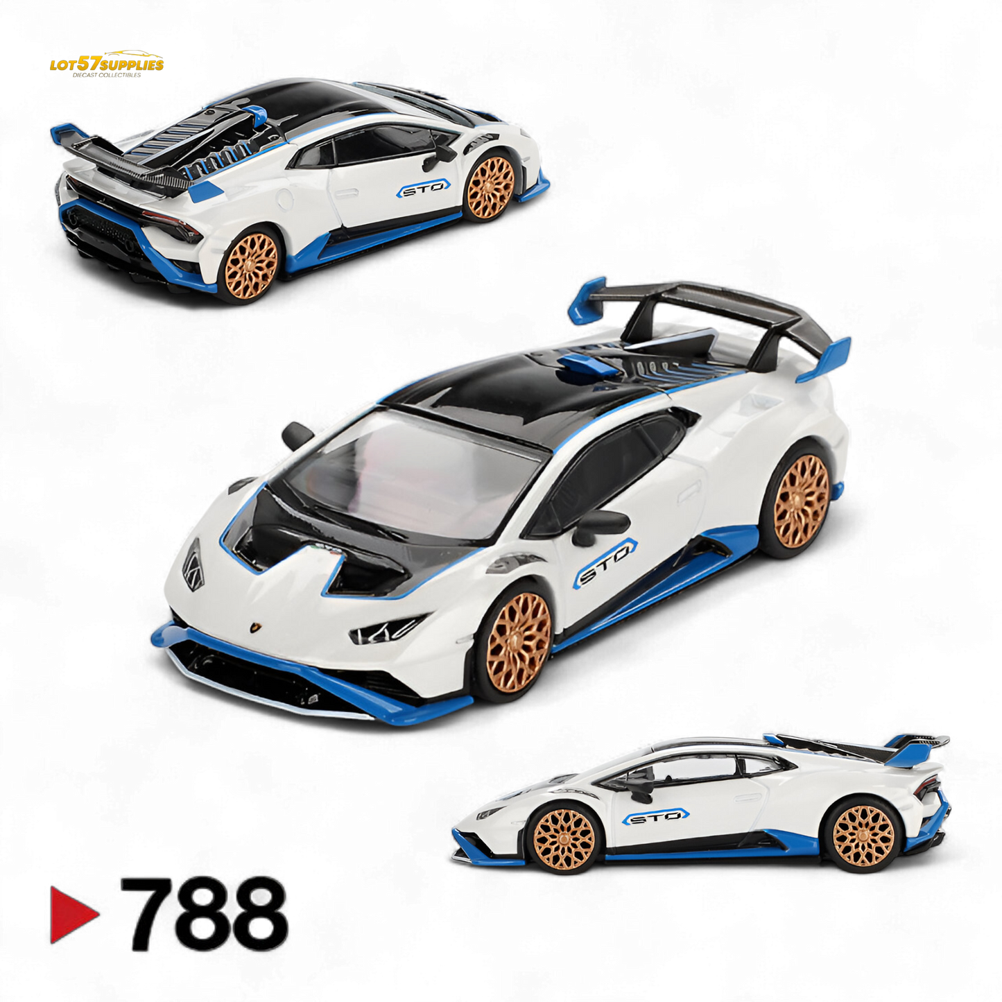 Mini-GT Lamborghini Huracán STO Bianco Asopo #788 1:64