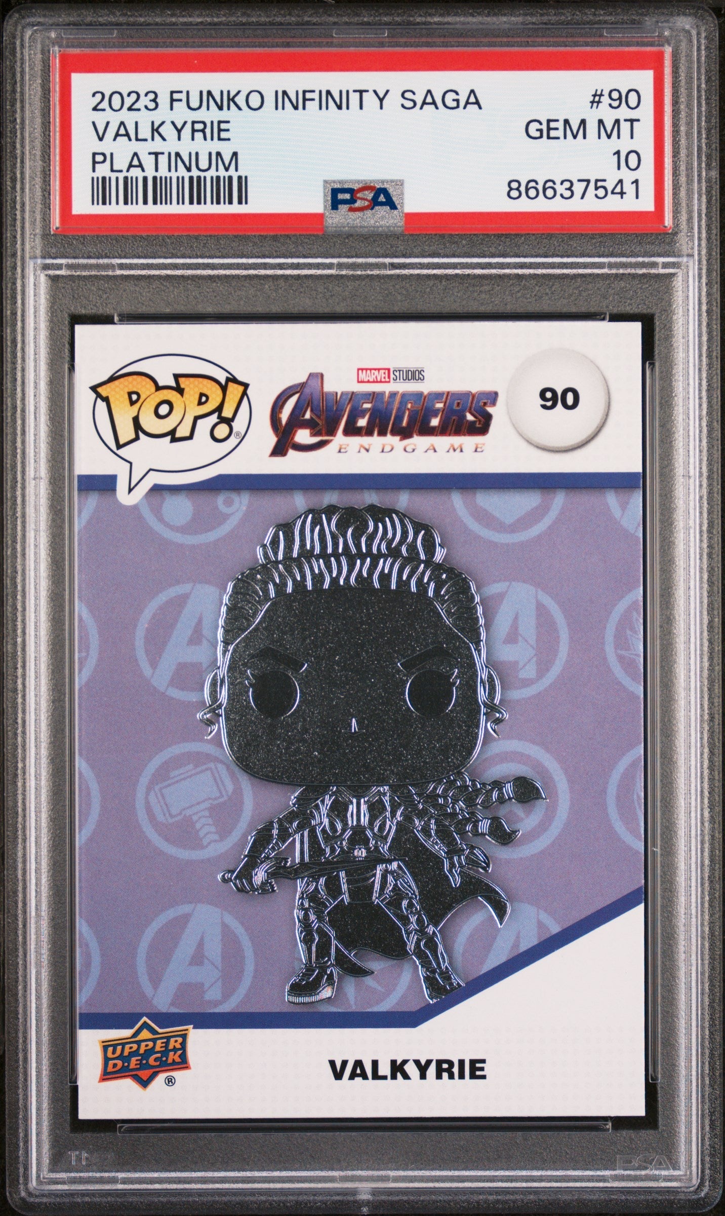 2023 UPPER DECK FUNKO POP MARVEL  VALKYRIE PLATINUM #90  PSA 10