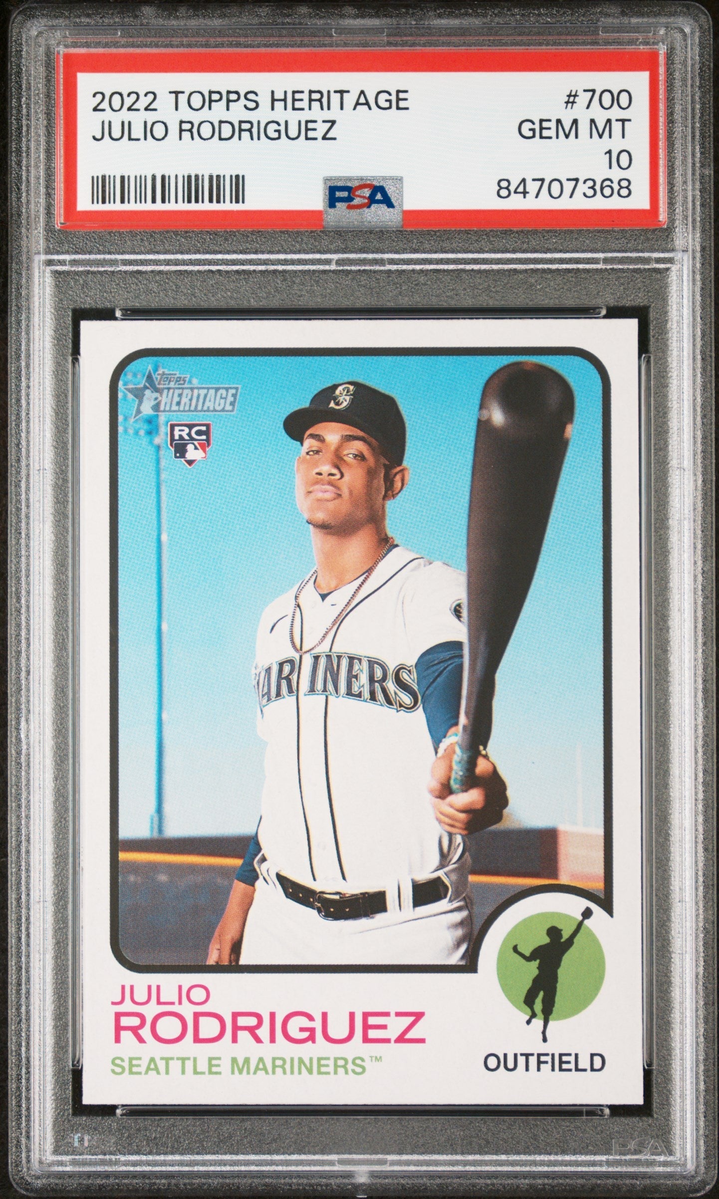 2022 TOPPS HERITAGE JULIO RODRIGUEZ  #700 - PSA 10 ROOKIE CARD