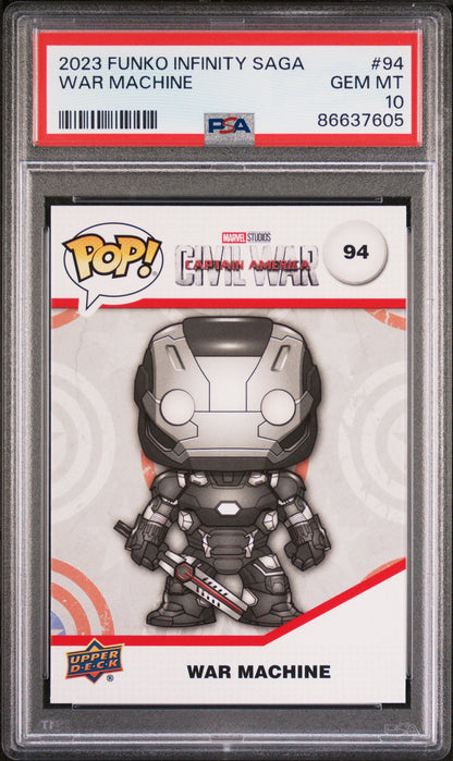 2023 UPPER DECK FUNKO POP MARVEL  WAR MACHINE  #94  PSA 10