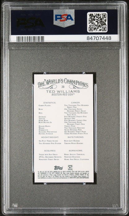 2023 TOPPS ALLEN & GINTER TED WILLIAMS MINI-BLACK BORDER #38 - PSA 10