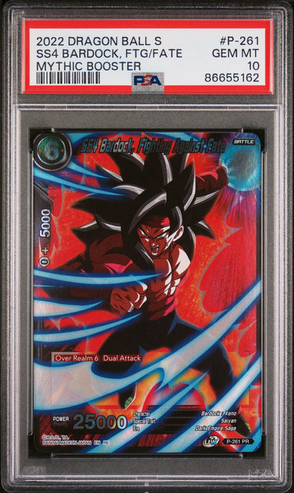 2022 DRAGON BALL SUPER MYTHIC BOOSTER SS4 BARDOCK, FTG/FATE #P-261 - PSA 10