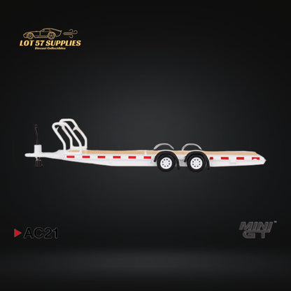 Mini-GT Car Hauler Trailer White #AC21 1:64 MGTAC21
