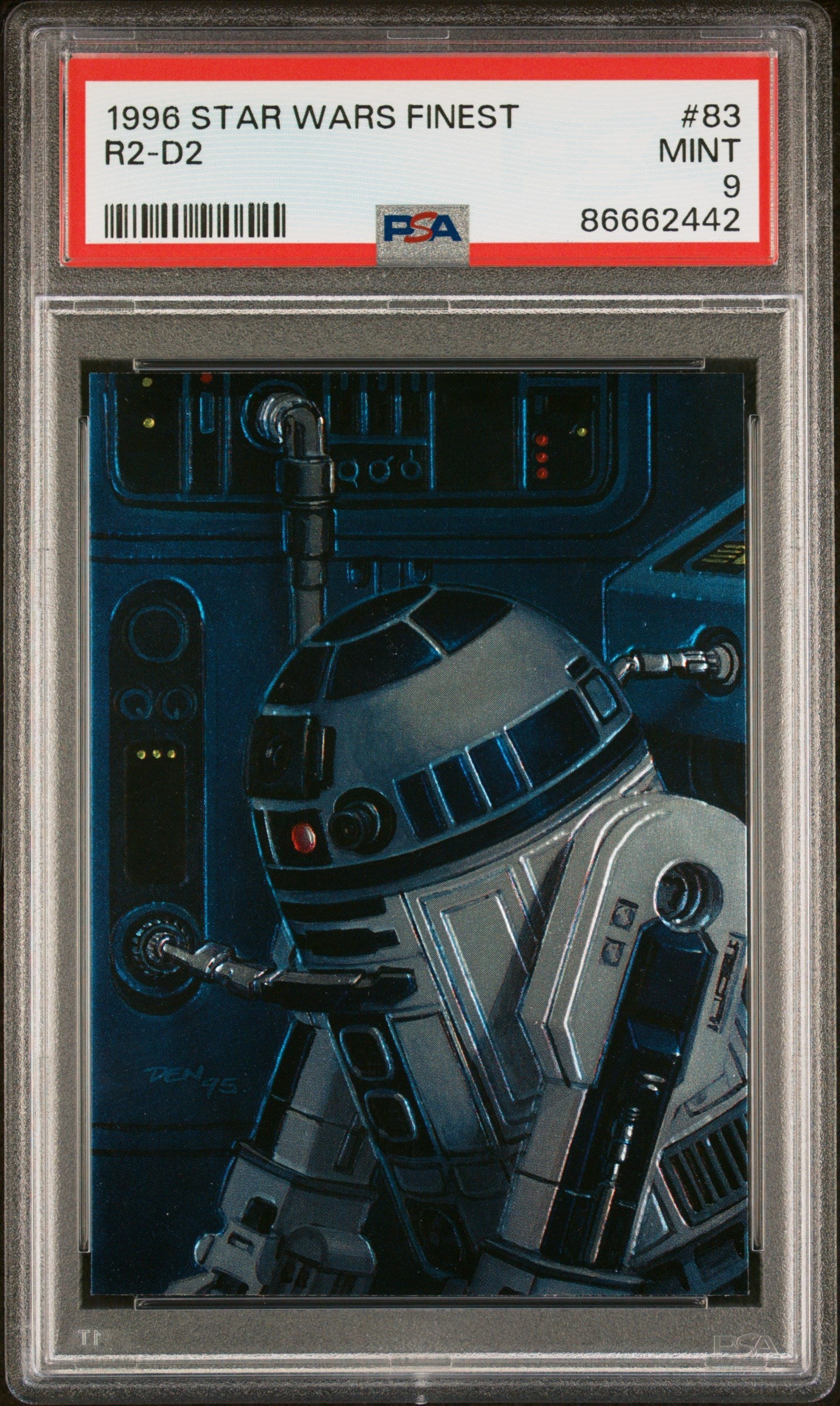 1996 STAR WARS FINEST R2-D2  #83 - PSA 9