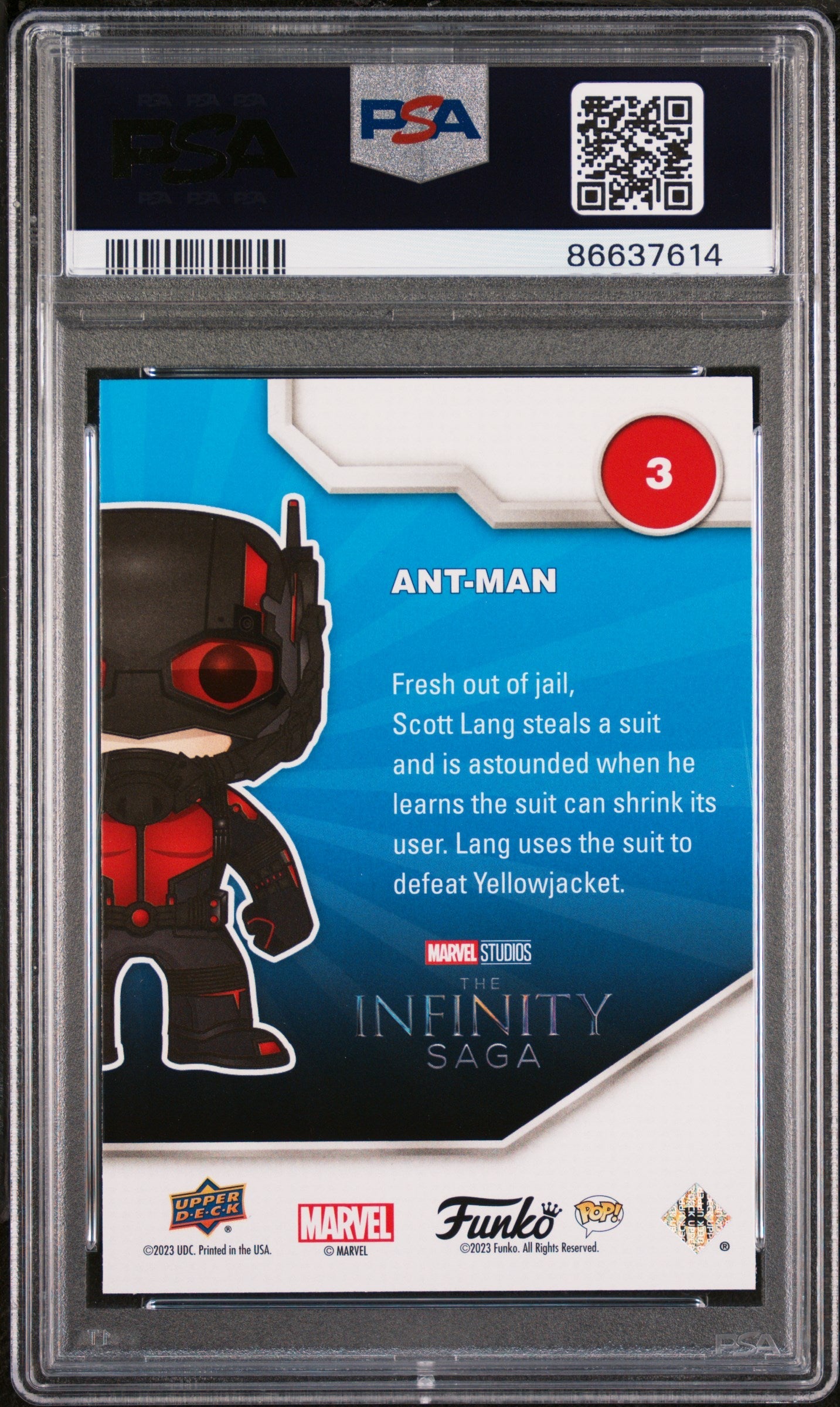 2023 UPPER DECK FUNKO POP MARVEL  ANTMAN  #3  PSA 10