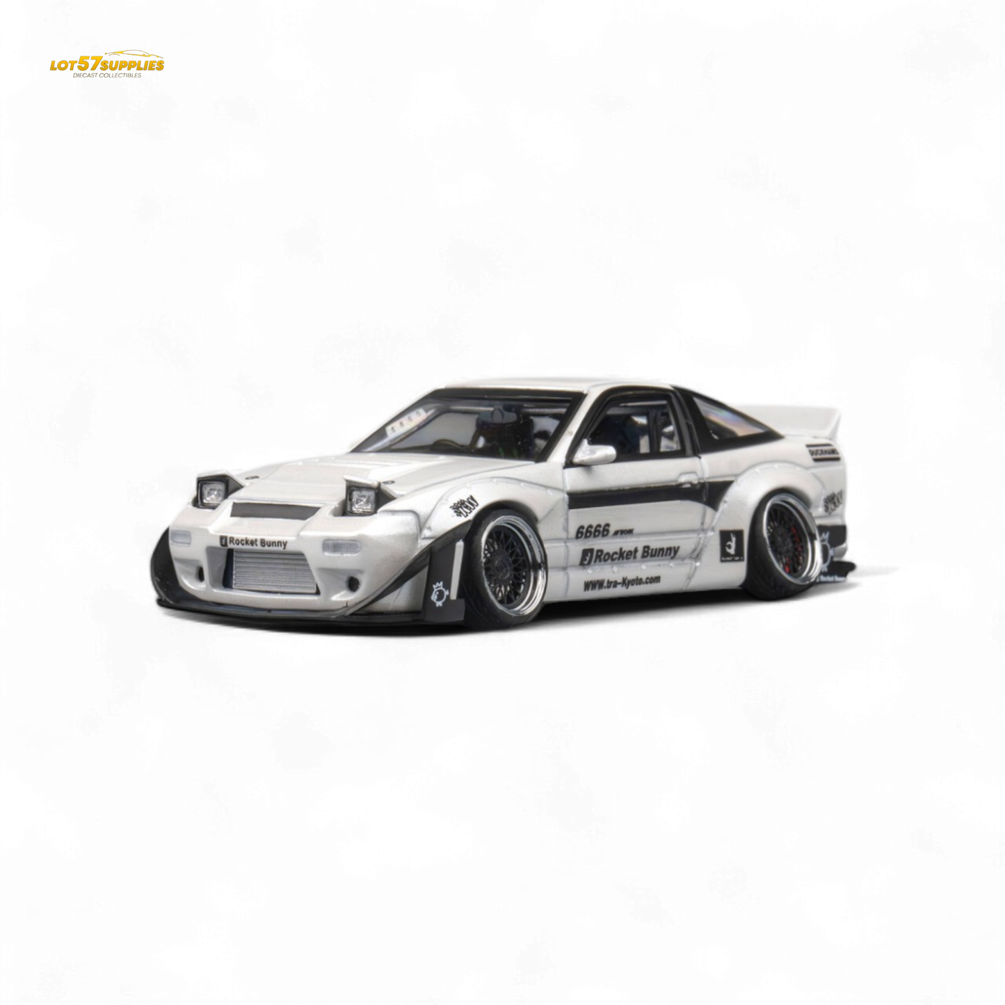 MicroTurbo Custom 180SX - Pandem Rocket Bunny White 1:64