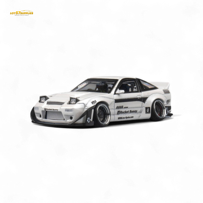 MicroTurbo Custom 180SX - Pandem Rocket Bunny White 1:64