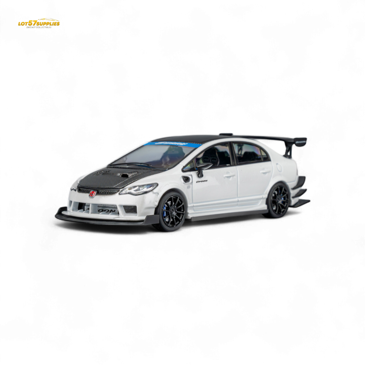 Microturbo Honda Civic Type R FD2 Spoon Sports - Metallic White 1:64
