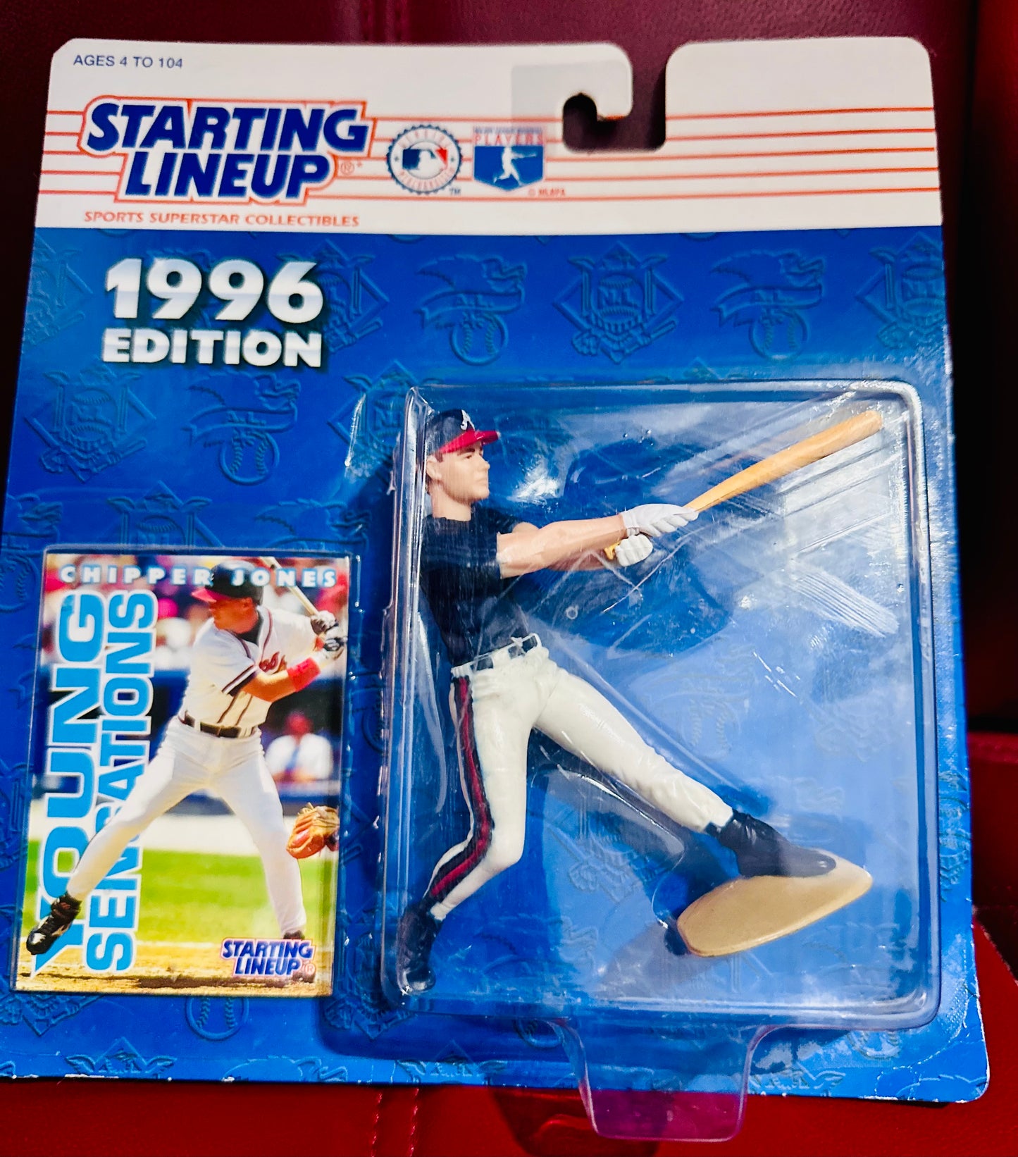 Kenner Starting Lineup 1996 Chipper Jones Atlanta Braves - Rare Clear Bubble - Rookie Figure