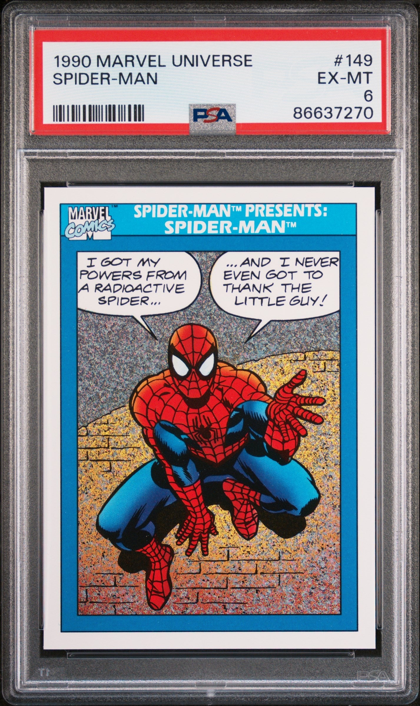 1990 MARVEL UNIVERSE SPIDER-MAN  #149 - PSA 6