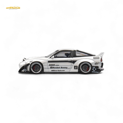 MicroTurbo Custom 180SX - Pandem Rocket Bunny White 1:64