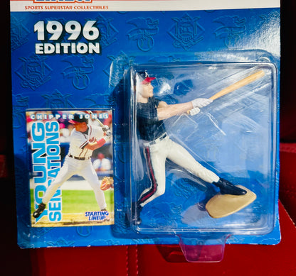Kenner Starting Lineup 1996 Chipper Jones Atlanta Braves - Rare Clear Bubble - Rookie Figure