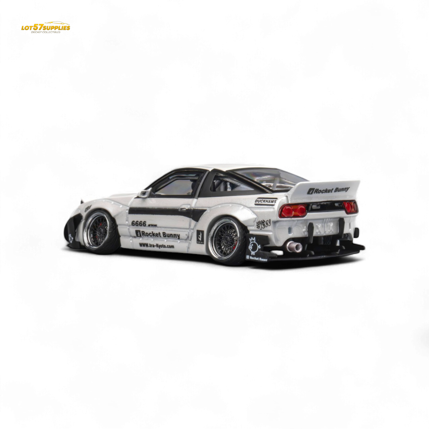 MicroTurbo Custom 180SX - Pandem Rocket Bunny White 1:64