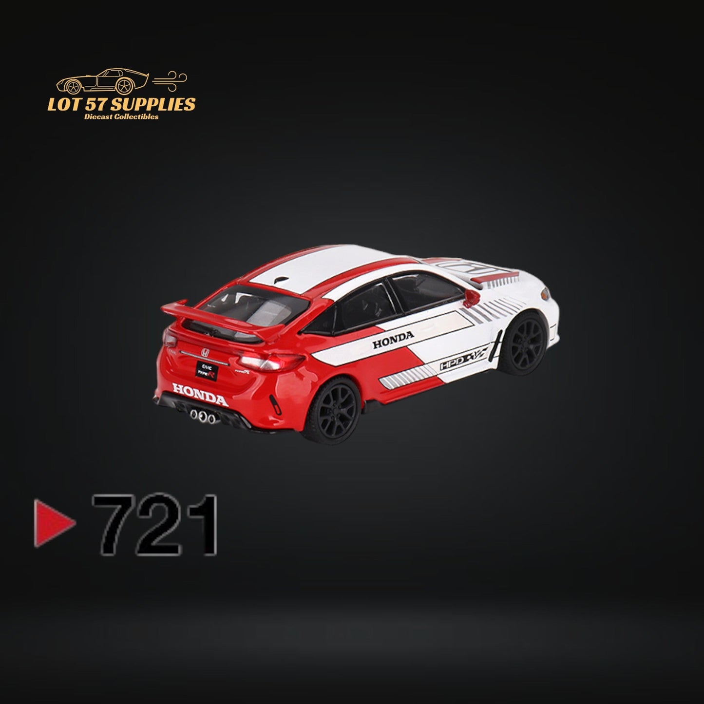 Mini-GT Honda Civic Type R #2 2023 Pace Car White #721 1:64 MGT00721