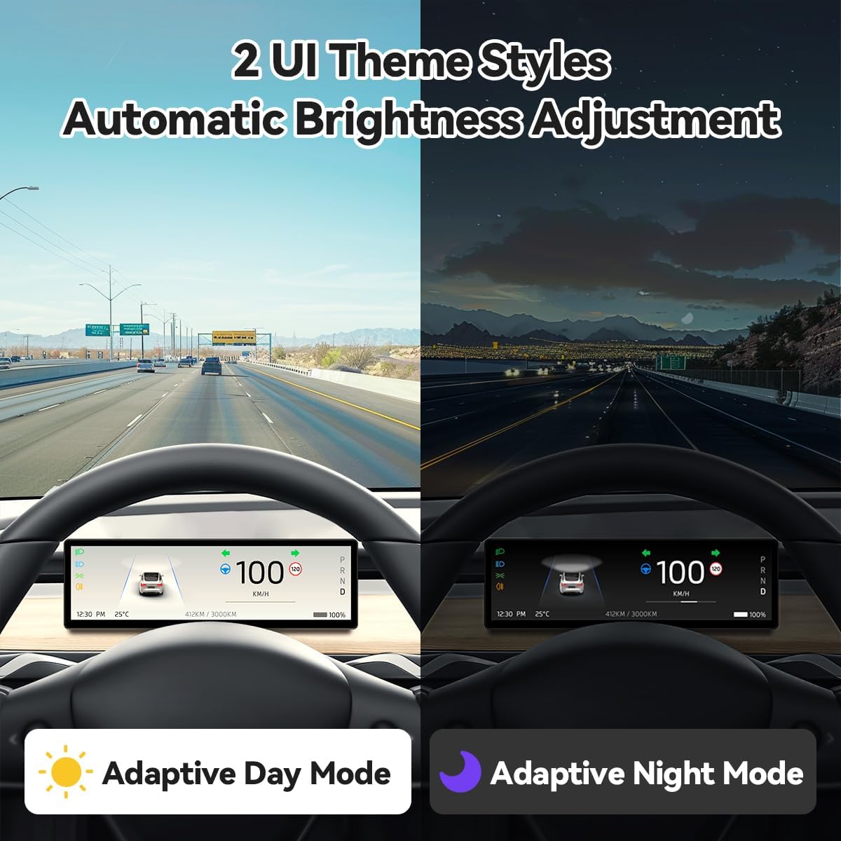 TESERY 8.8 Inch Touch Screen Instrument Cluster Dashboard Display for Model 3 / Y