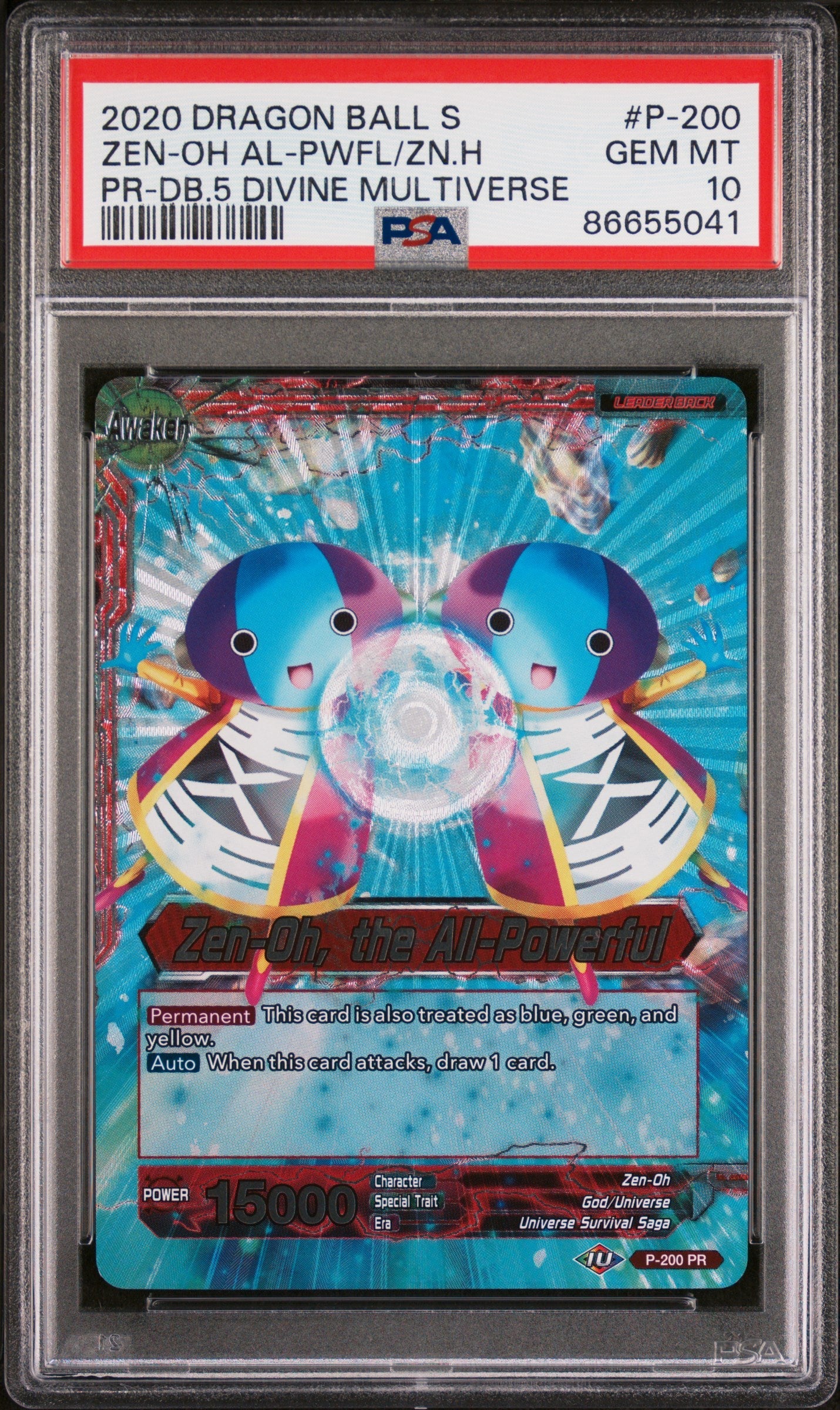 2020 DRAGON BALL SUPER ZEN-OH AL-PWFL/ZN.H #P-200 - PSA 10