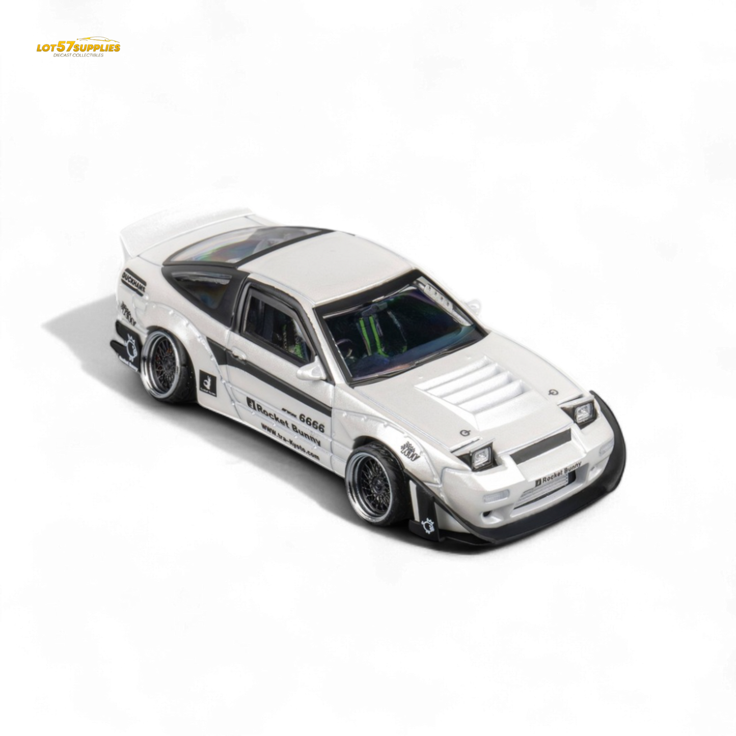 MicroTurbo Custom 180SX - Pandem Rocket Bunny White 1:64