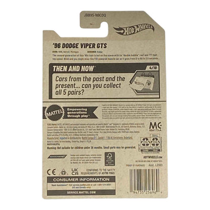 Hot Wheels '96 Dodge Viper GTS - Then and Now Series 4/10