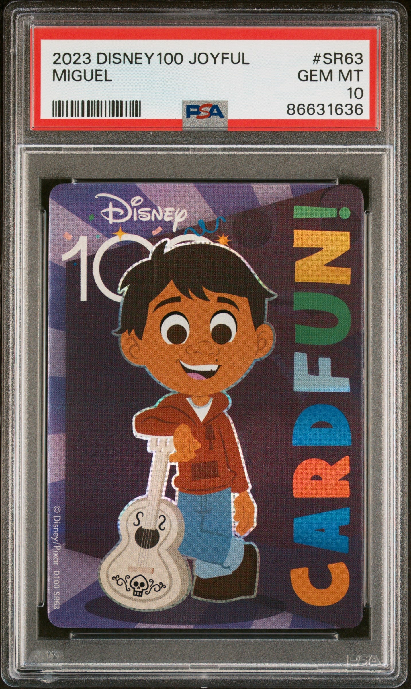 2023 CARD FUN DISNEY 100 JOYFUL MIGUEL SR63 PSA 10