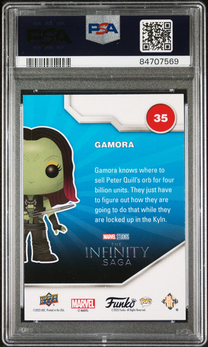 2023 UPPER DECK FUNKO POP MARVEL  GAMORA PATINA #35  PSA 10