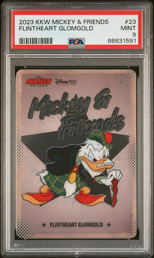 2023 KAKAWOW HOTBOX MICKEY & FRIENDS CHEERFUL TIMES FLINTHEART GLOMGOLD 23 PSA 9