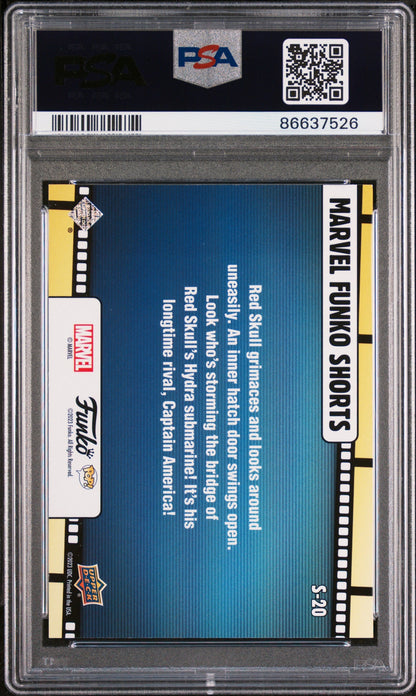 2023 UPPER DECK FUNKO POP MARVEL  SHORTS RED SKULL SHORTSCONFETTI BOMB #S20  PSA 10