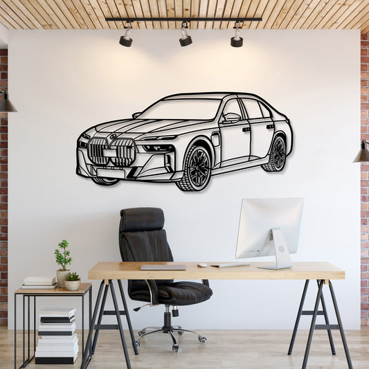 M760 XDrive Limousine Perspective Metal Car Wall Art  MT1244