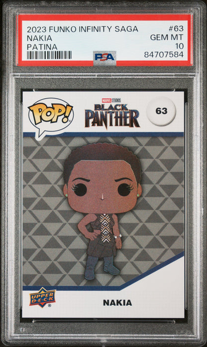 2023 UPPER DECK FUNKO POP MARVEL  NAKIA PATINA #63  PSA 10