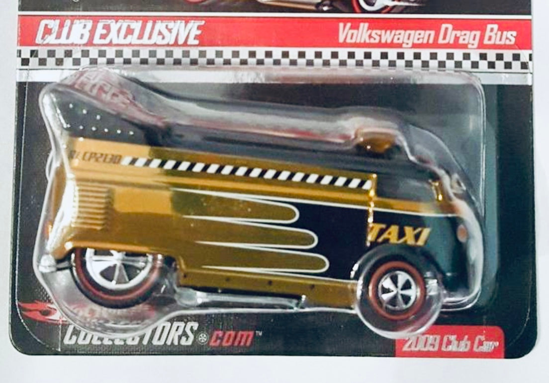 2009 Hot Wheels RLC Volkswagen Drag Bus Club Car – Taxi Edition (#3295 of 7000) – Spectraflame Yellow