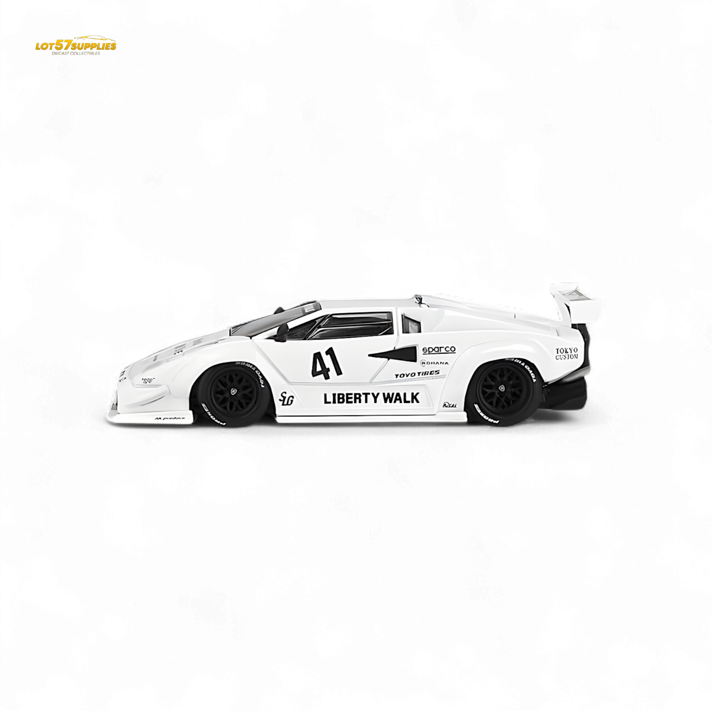 Mini-GT Lamborghini Countach LB-WORKS White 2024 Tokyo Auto Salon 1:64 MGT00966