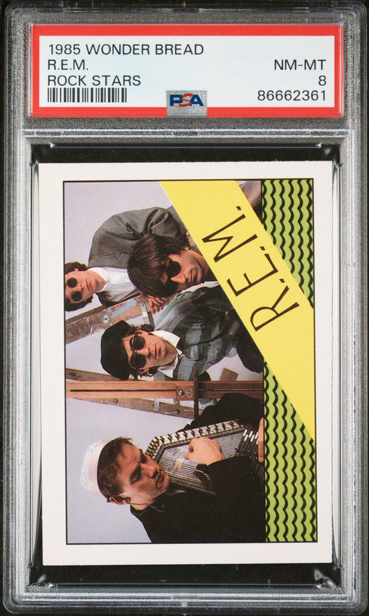 1985 WONDER BREAD ROCK STARS R.E.M. ROCK STARS # - PSA 8