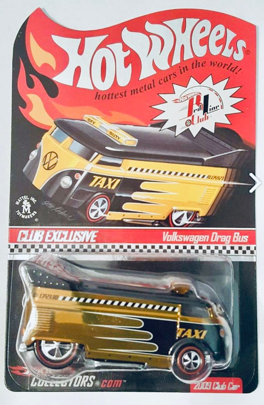 2009 Hot Wheels RLC Volkswagen Drag Bus Club Car – Taxi Edition (#3295 of 7000) – Spectraflame Yellow