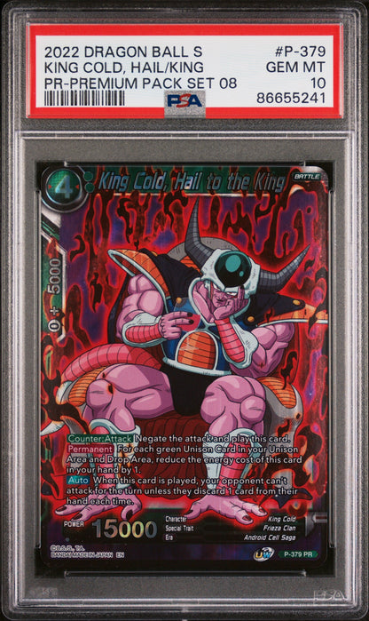 2022 DRAGON BALL SUPER KING COLD, HAIL/KING #P-379 - PSA 10