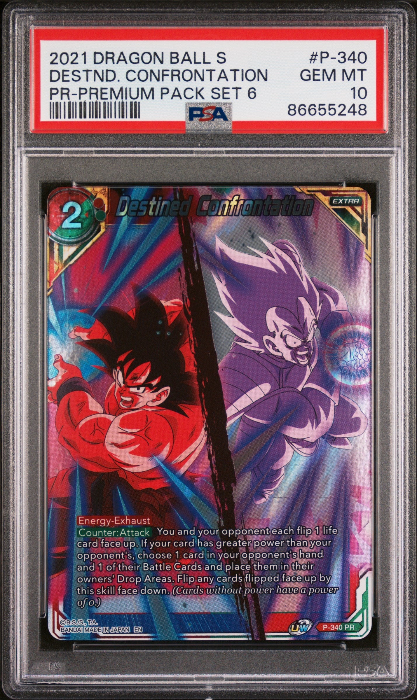 2021 DRAGON BALL SUPER DESTND. CONFRONTATION #P-340 - PSA 10