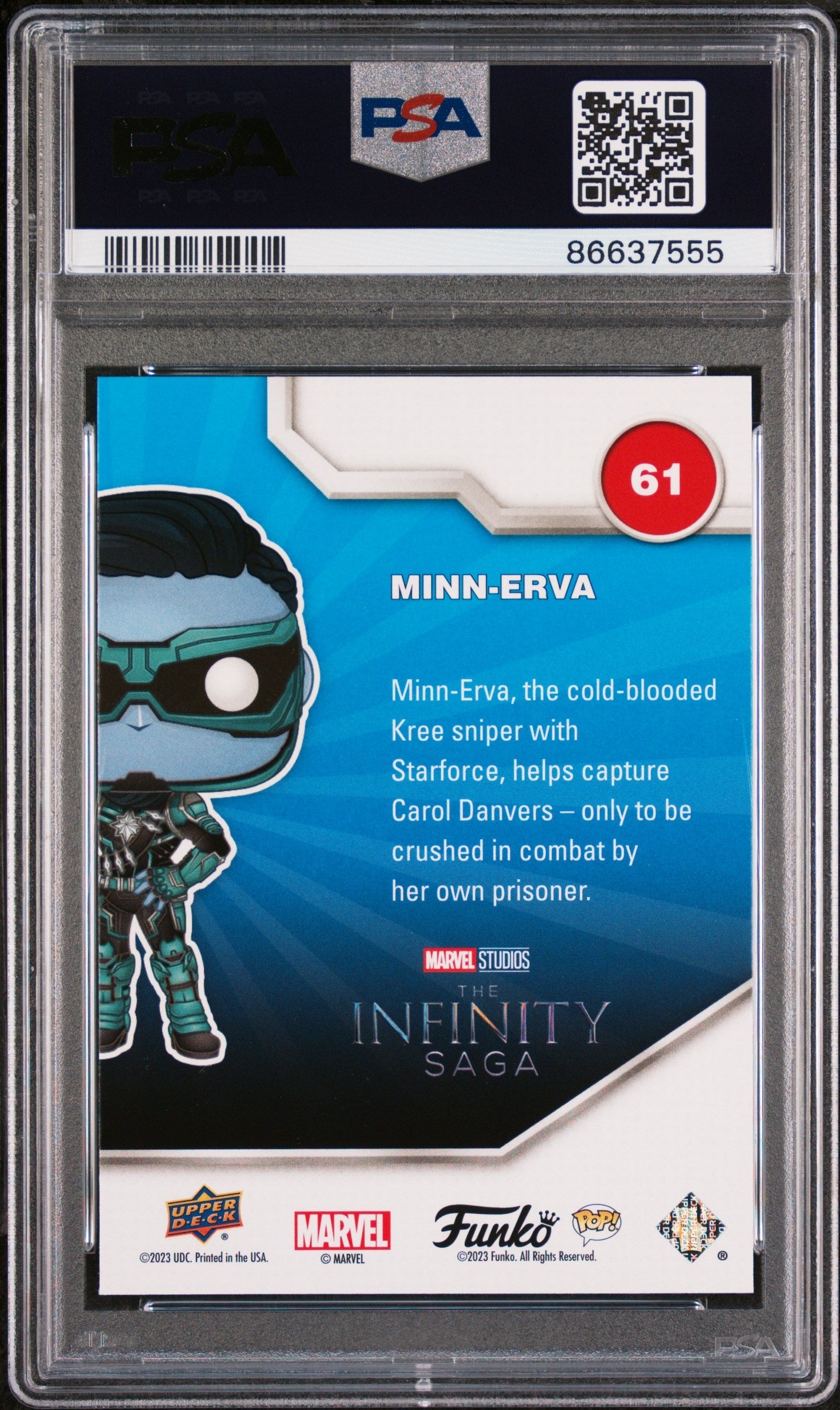 2023 UPPER DECK FUNKO POP MARVEL  MINNERVA PLATINUM #61  PSA 10