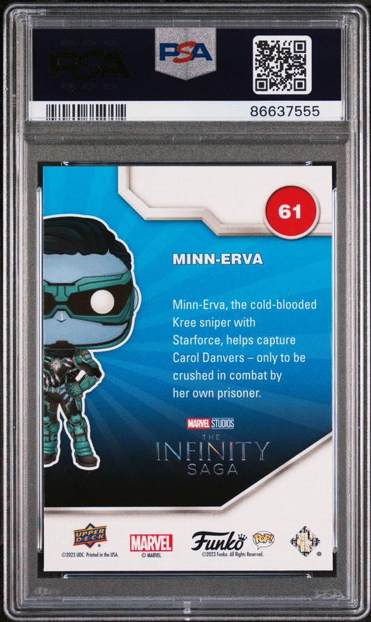 2023 UPPER DECK FUNKO POP MARVEL  MINNERVA PLATINUM #61  PSA 10