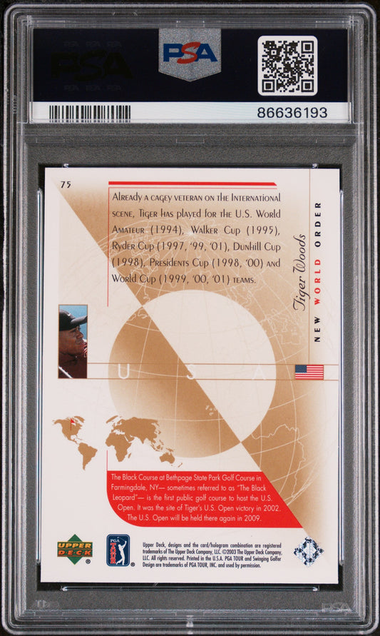 2003 UPPER DECK GOLF TIGER WOODS  #75 - PSA 10