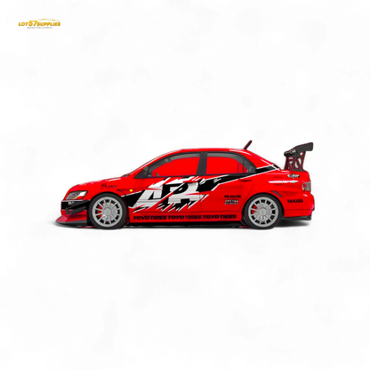 TimeMicro Mitsubishi Lancer EVO 9th Gen - Openable Hood & Figure - With Container 1:64