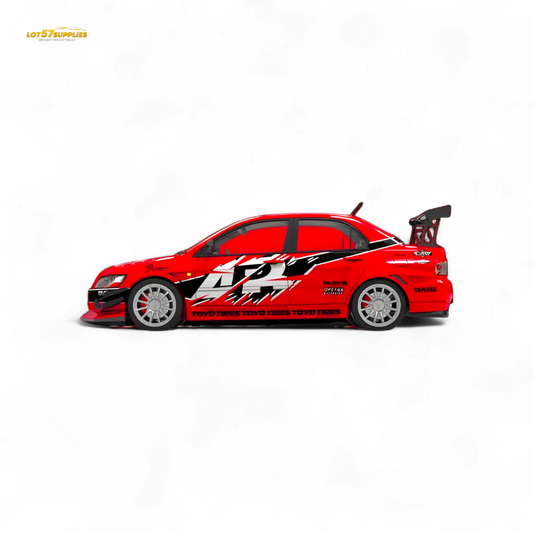 TimeMicro Mitsubishi Lancer EVO 9th Gen - Openable Hood & Figure - With Container 1:64